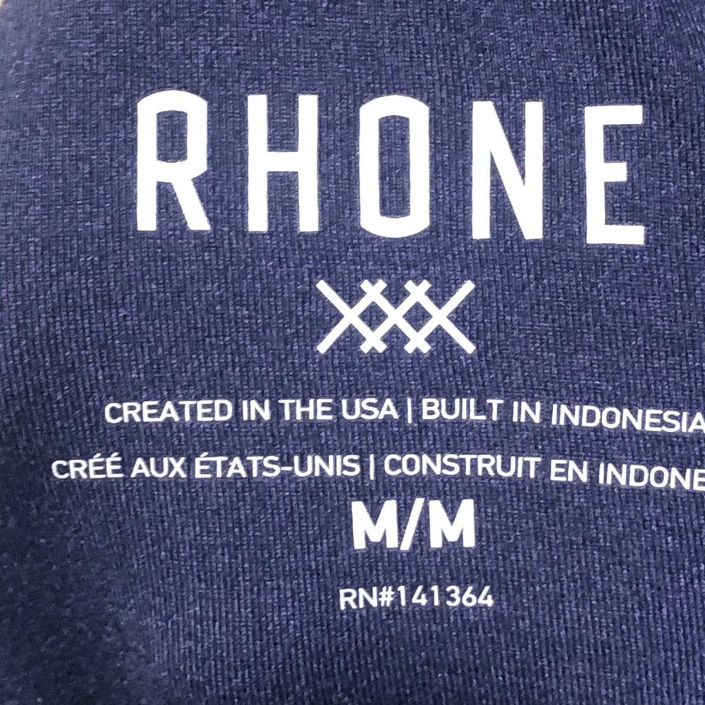 Rhone Reign Longe Sleeve Tee Shirt Mens Medium Blue Performance Crewneck 100307 - Picture 6 of 8